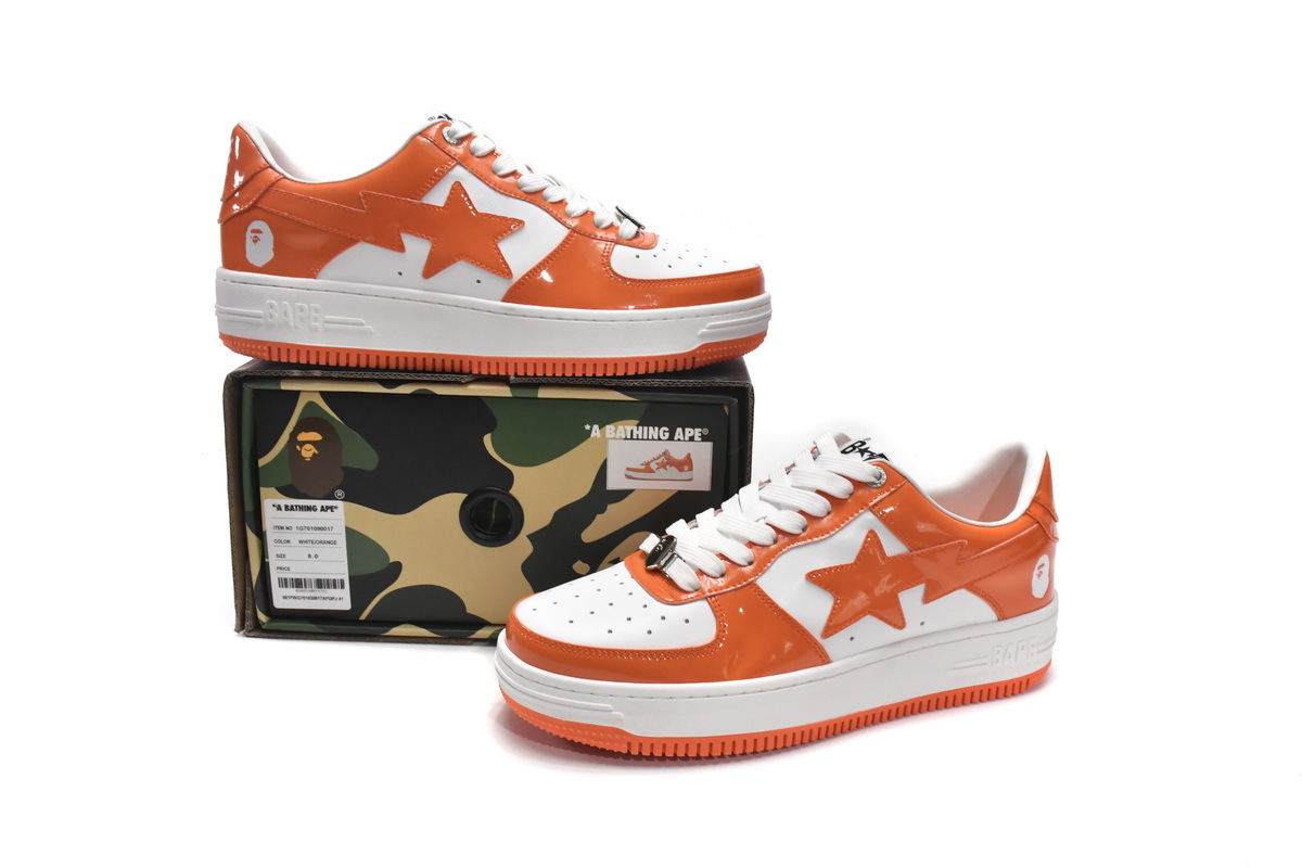 Bape Sk8 Sta Low White Orange 1G70-109-0017