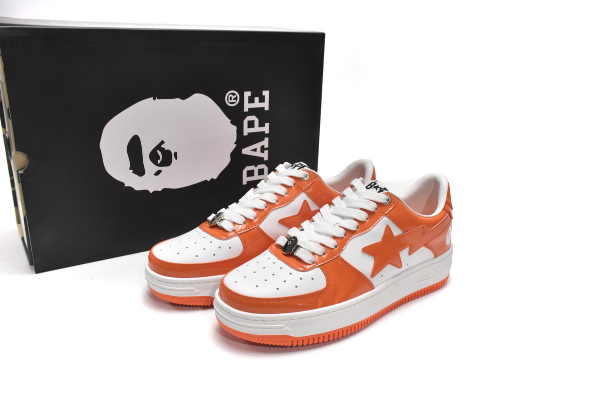 Bape Sk8 Sta Low White Orange 1G70-109-0017