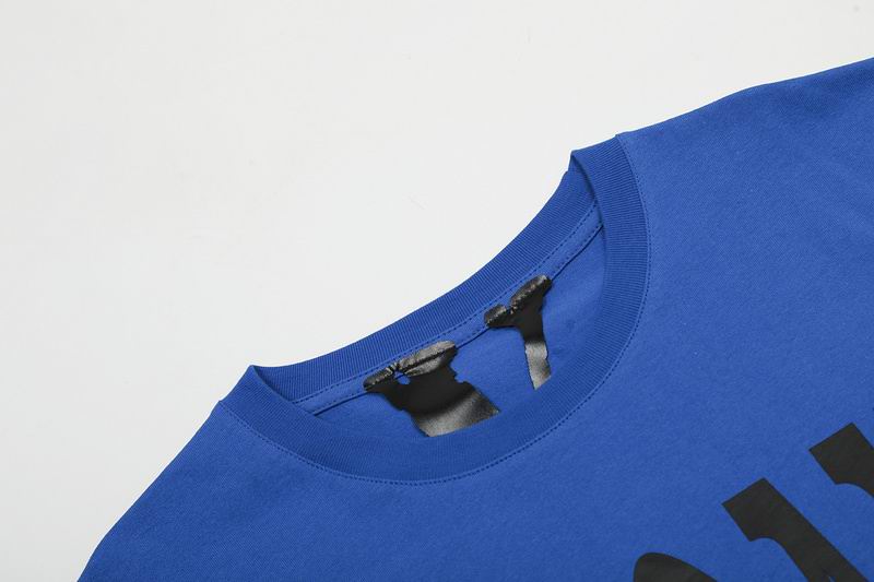 Vlone Shirt Reflective Letter Pattern Big V T-Shirt Blue