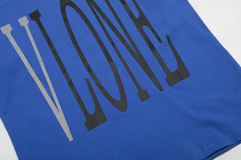 Vlone Shirt Reflective Letter Pattern Big V T-Shirt Blue