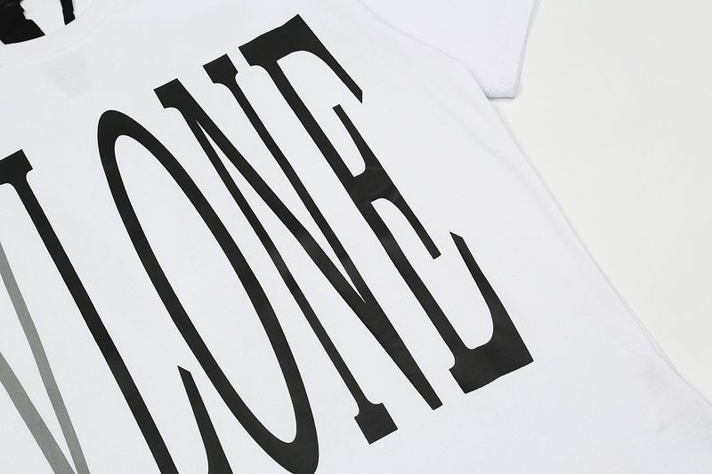 Vlone Shirt Reflective Letter Pattern Big V T-Shirt White