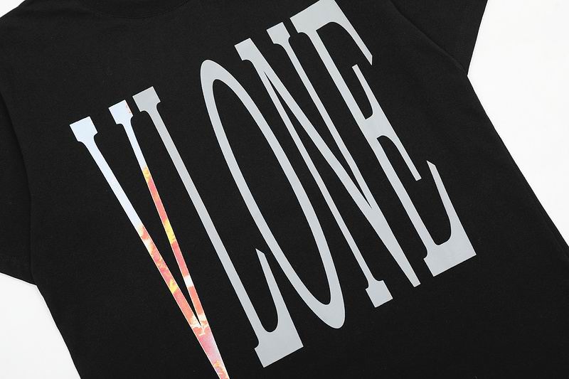 Vlone Shirt Clouds Pattern Big V T-Shirt Black