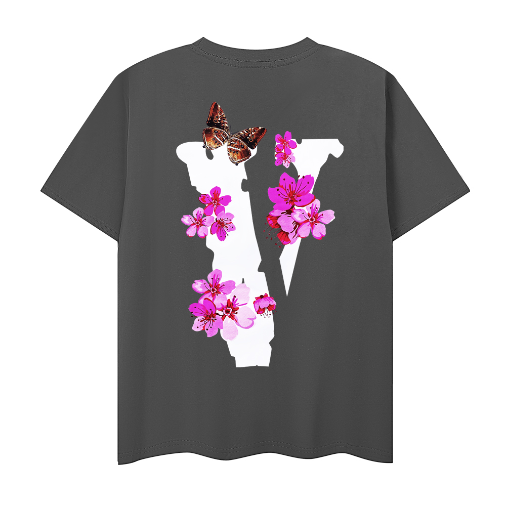 VLONE Shirt Butterfly Flowers T-shirt Grey