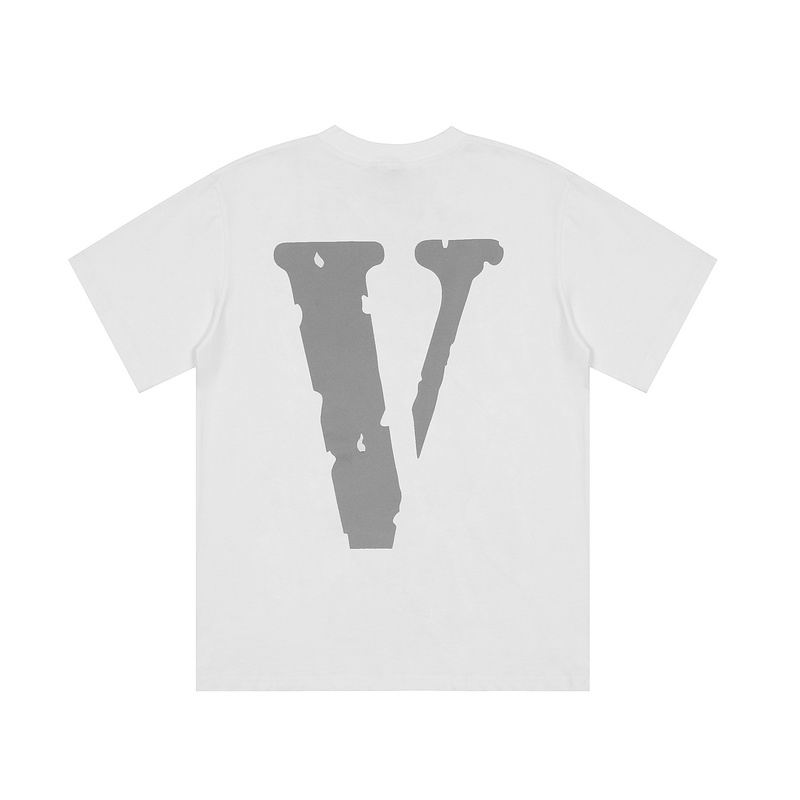Vlone Shirt Reflective Letter Pattern Big V T-Shirt White