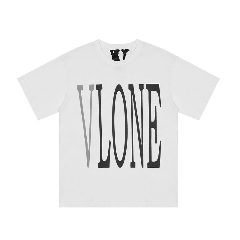 Vlone Shirt Reflective Letter Pattern Big V T-Shirt White