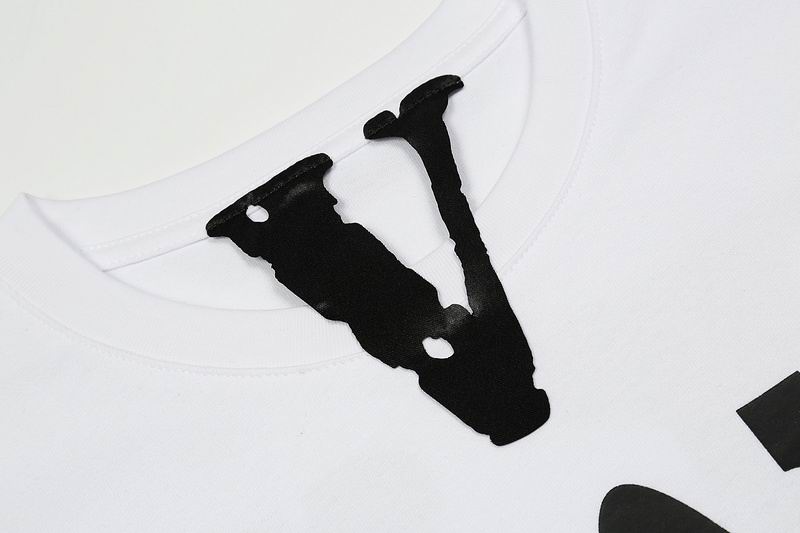 Vlone Shirt Reflective Letter Pattern Big V T-Shirt White