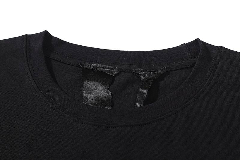 Vlone Shirt Reflective Letter Pattern Big V T-Shirt Black