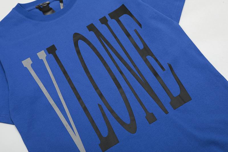 Vlone Shirt Reflective Letter Pattern Big V T-Shirt Blue