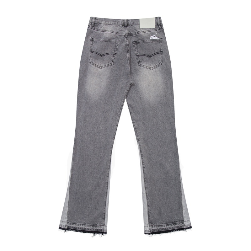 Gallery Dept Basic Style Washed Smoky Gray Micro-pull Stitching Jeans