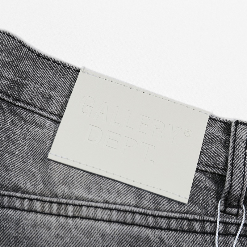 Gallery Dept Basic Style Washed Smoky Gray Micro-pull Stitching Jeans