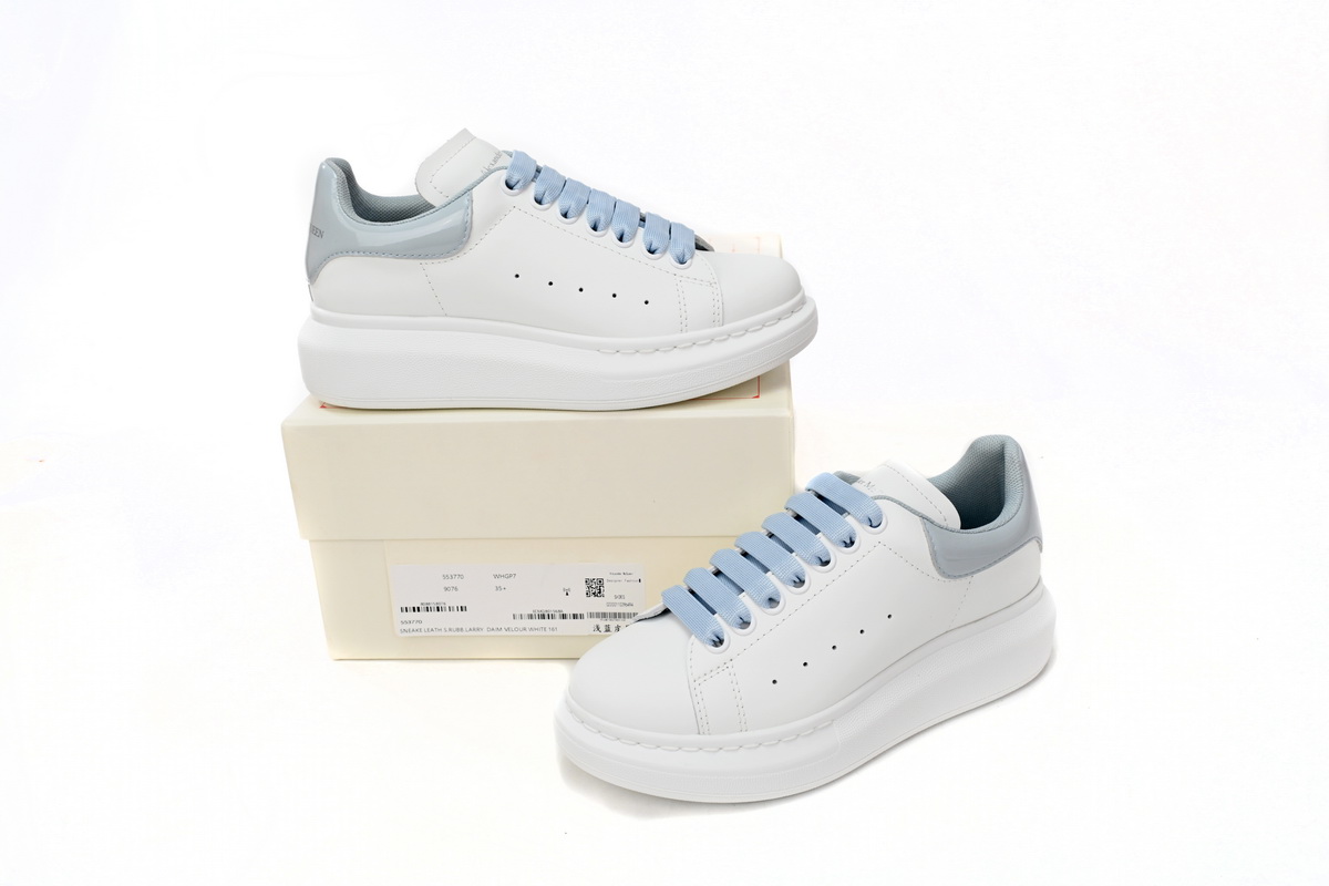 Alexander McQueen White Blue Oversized Sneakers