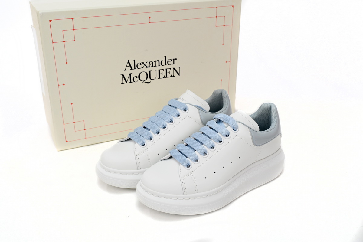 Alexander McQueen White Blue Oversized Sneakers