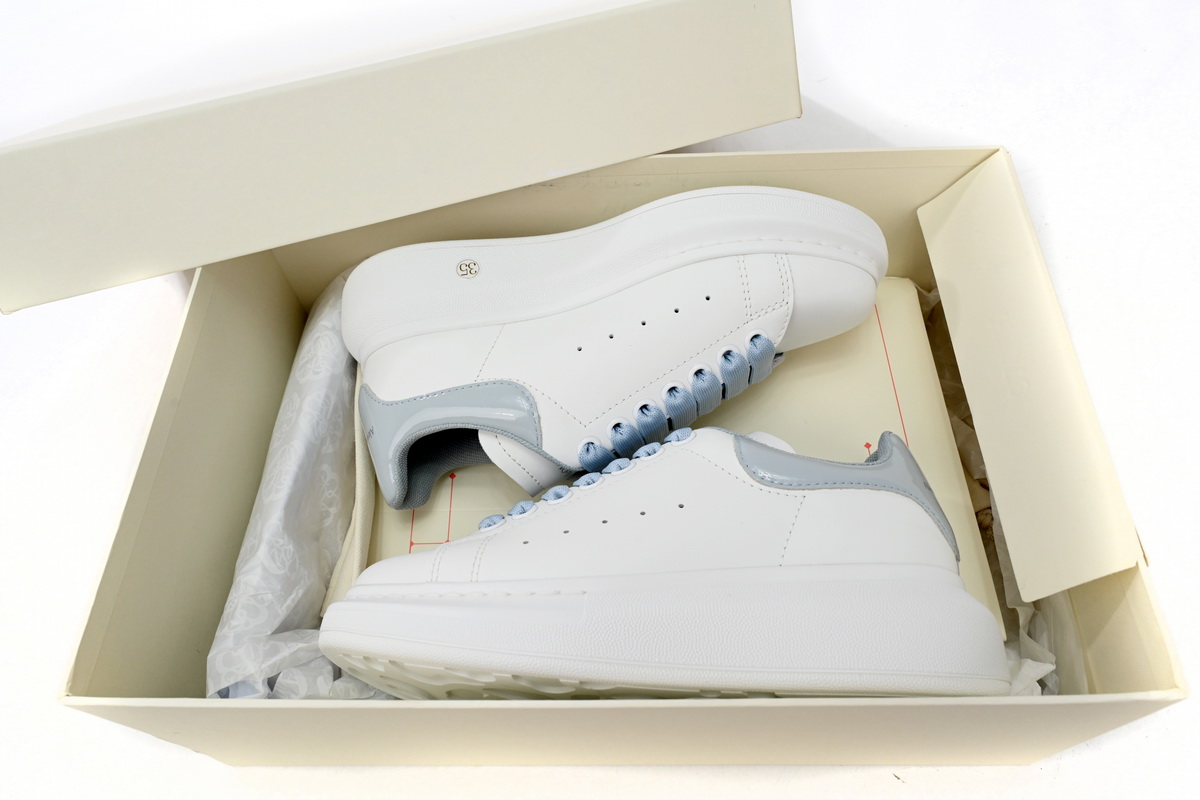 Alexander McQueen White Blue Oversized Sneakers