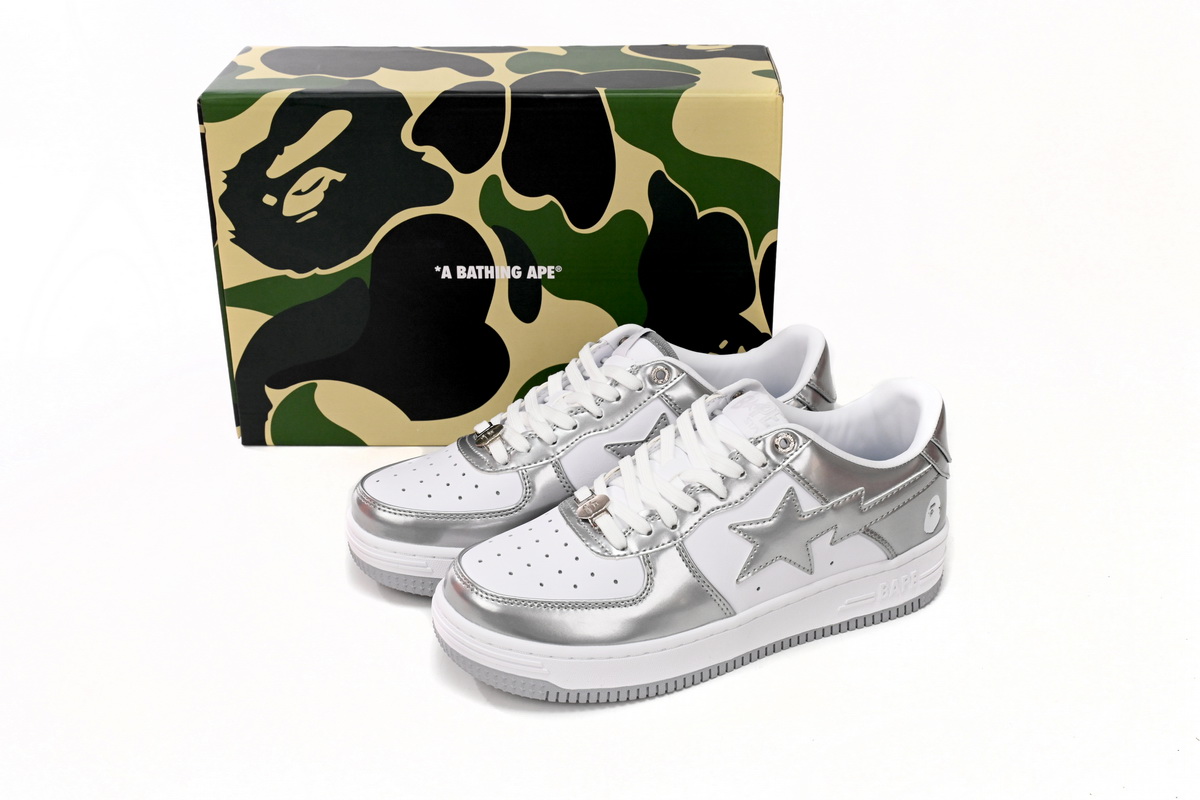 A Bathing Ape Bape Sta Low Silver 1H73 191 921