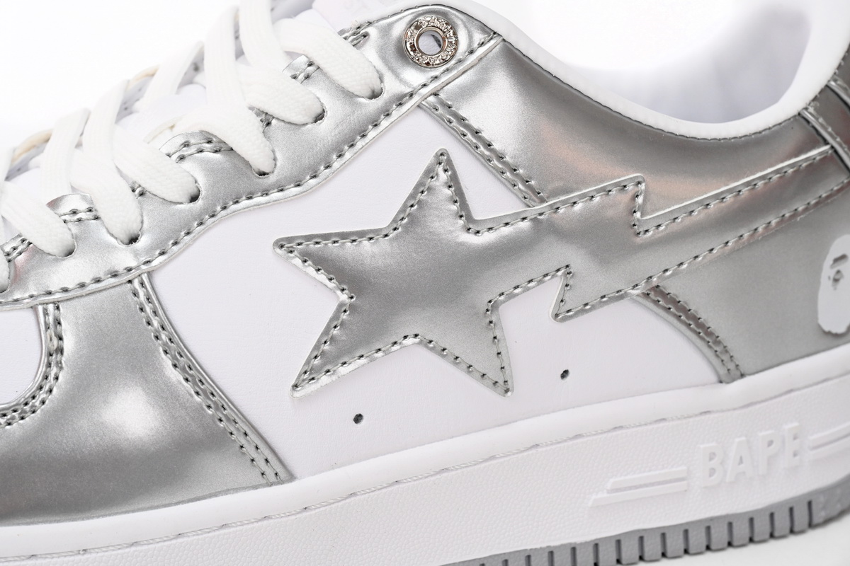 A Bathing Ape Bape Sta Low Silver 1H73 191 921
