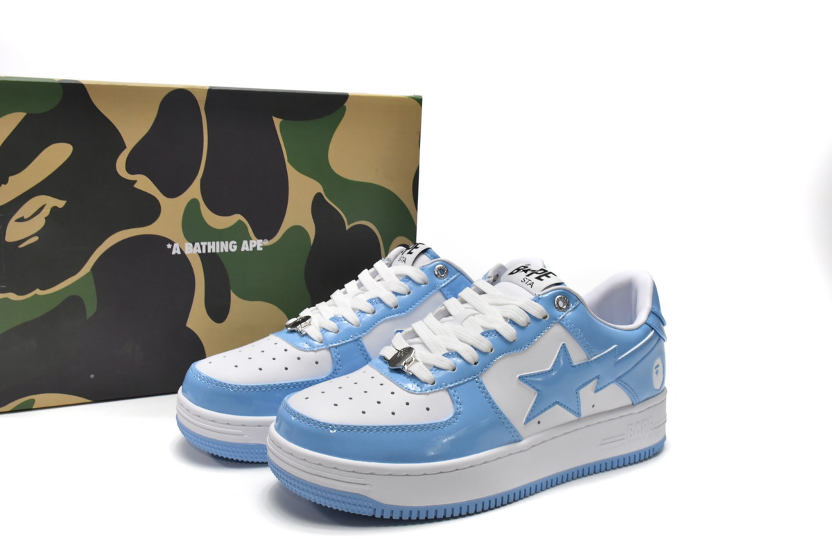 A Bathing Ape Bape Sta Low White Blue 1M70-191-001