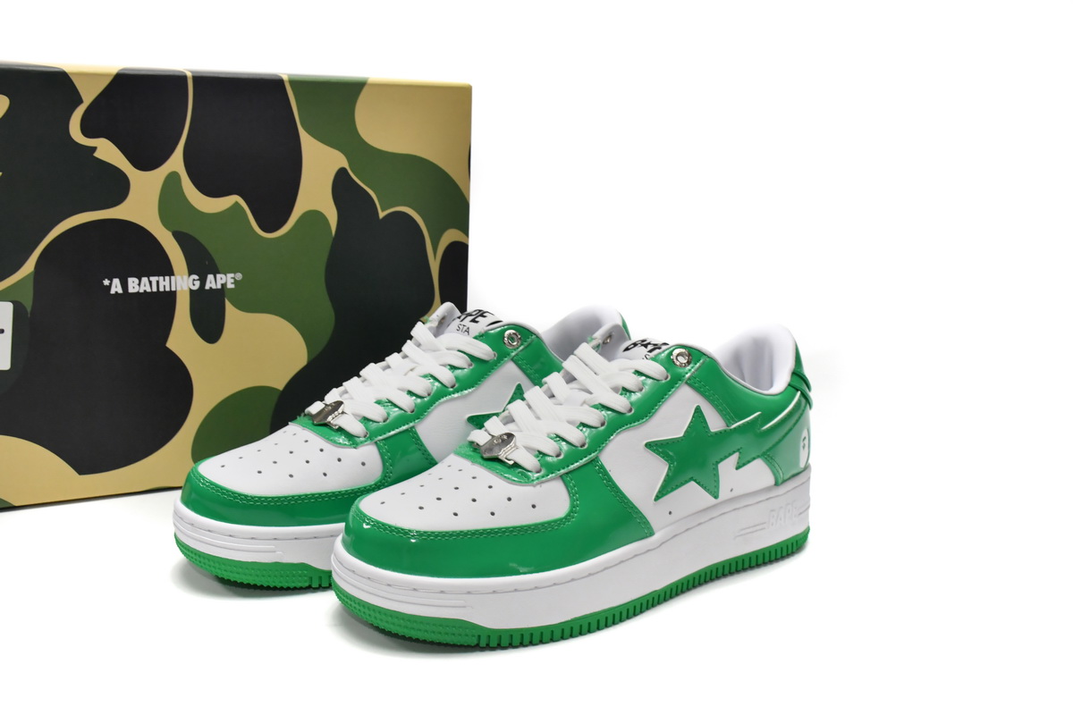 A Bathing Ape Bape Sta Low White Green 1H70-191-001