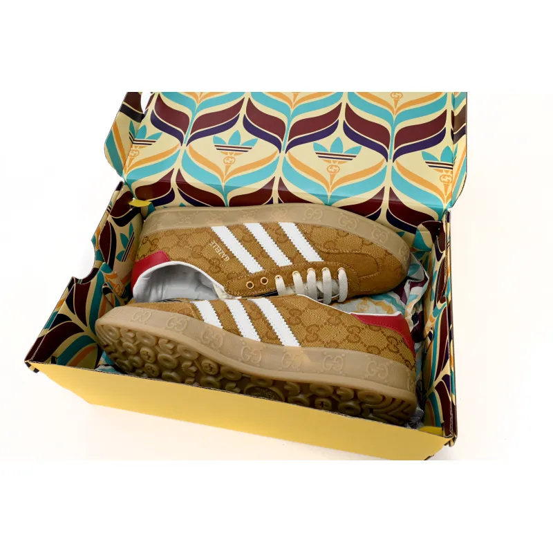Adidas x Gucci Gazelle Beige Brown GG Monogram