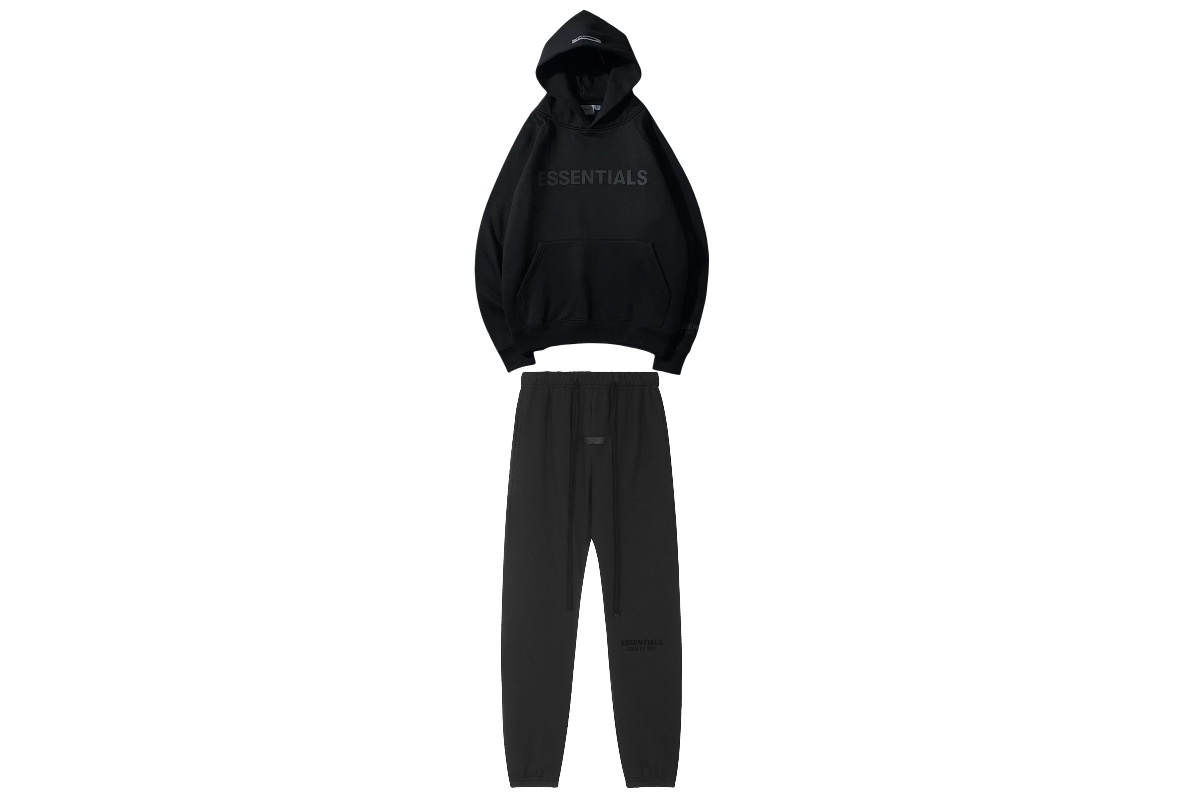 Fear Of God Essentials Pullover Tracksuit Black Grey