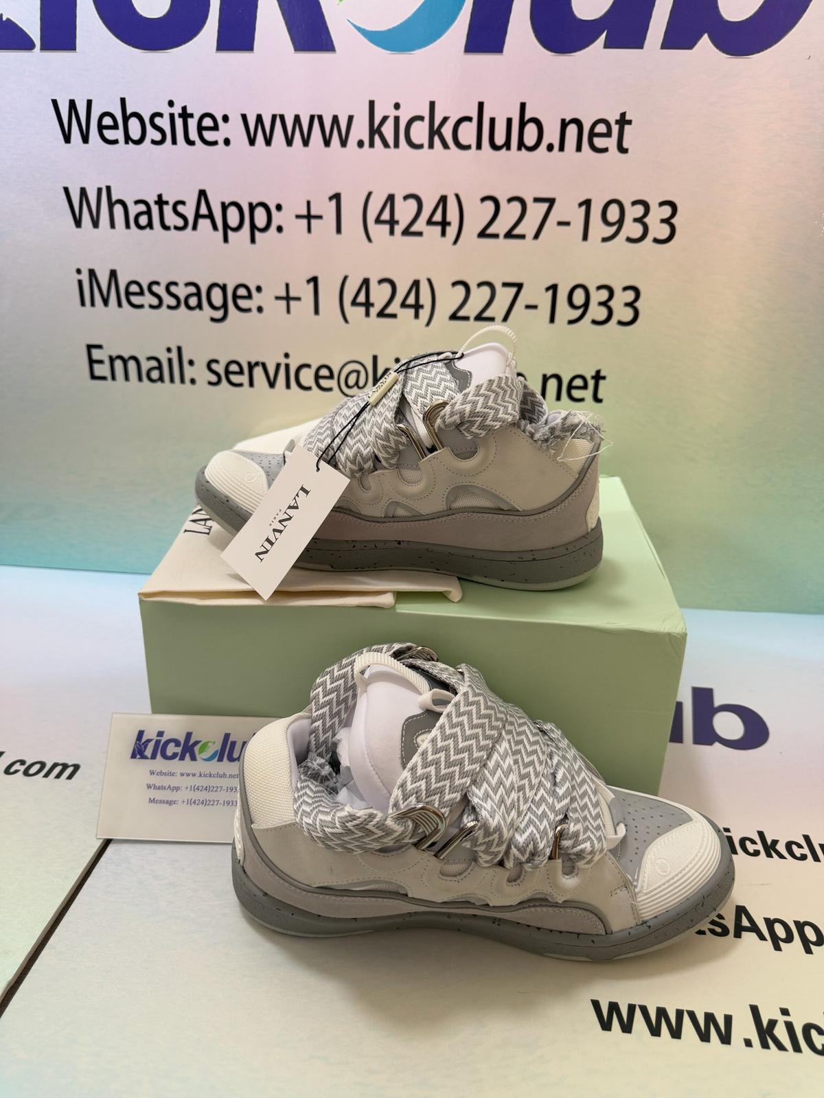 Lanvin Curb Sneaker White Beige Grey