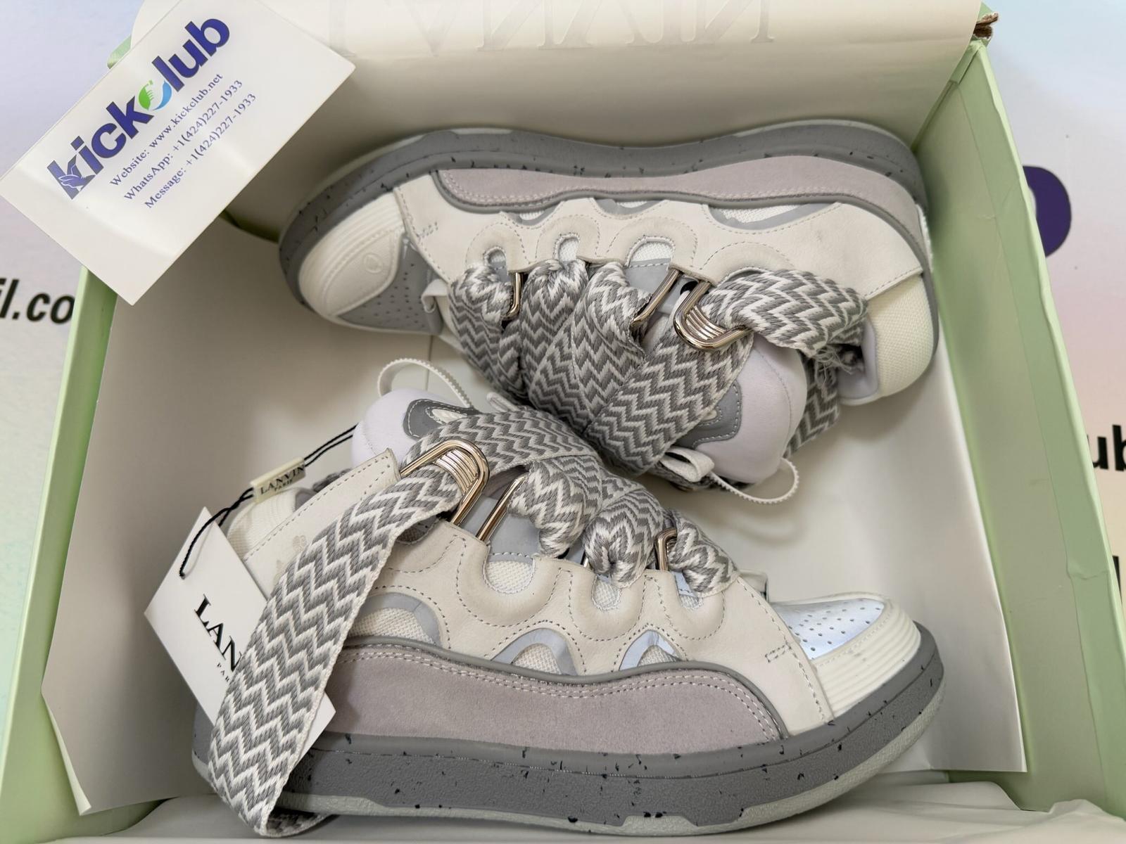 Lanvin Curb Sneaker White Beige Grey