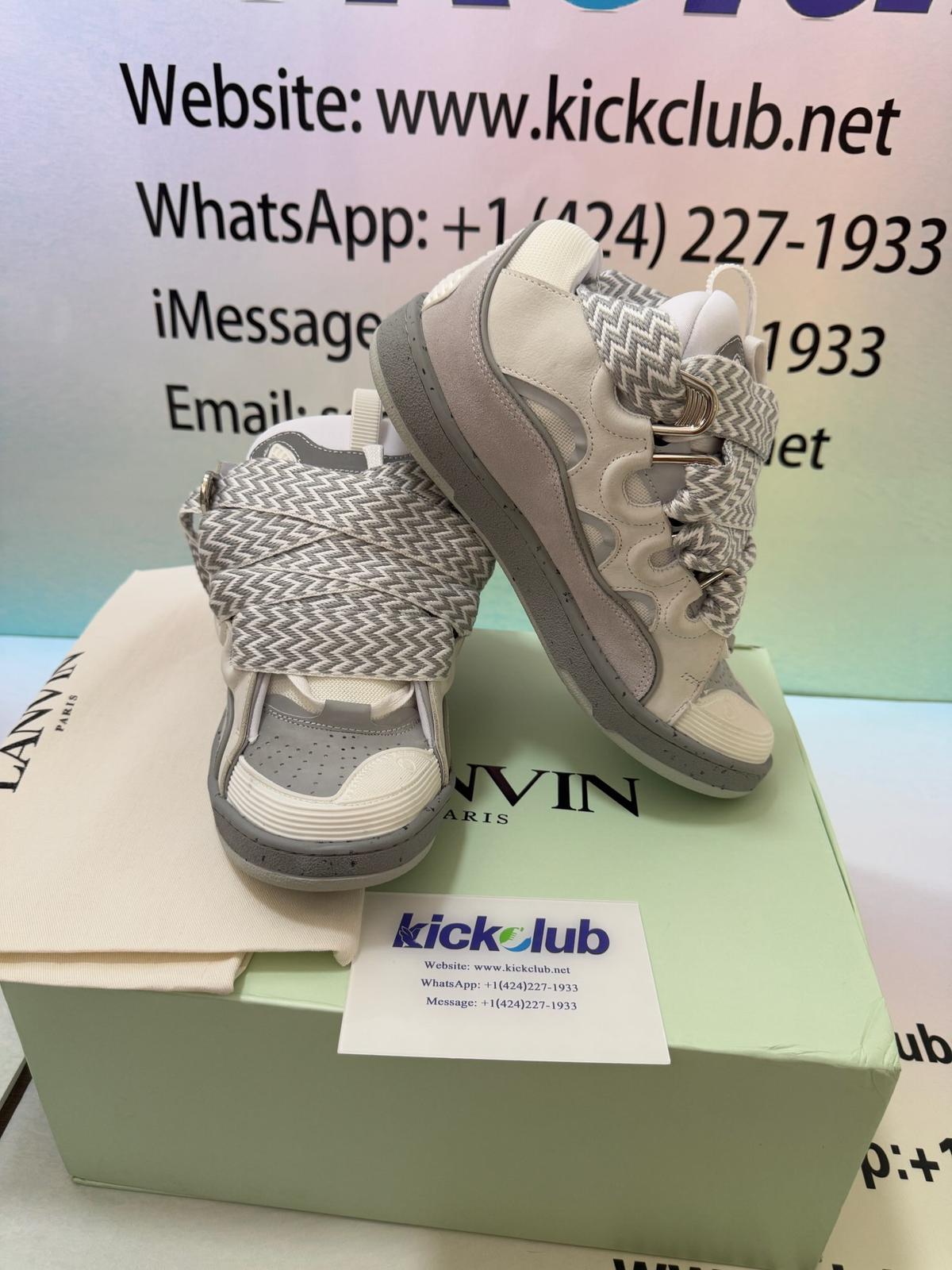 Lanvin Curb Sneaker White Beige Grey