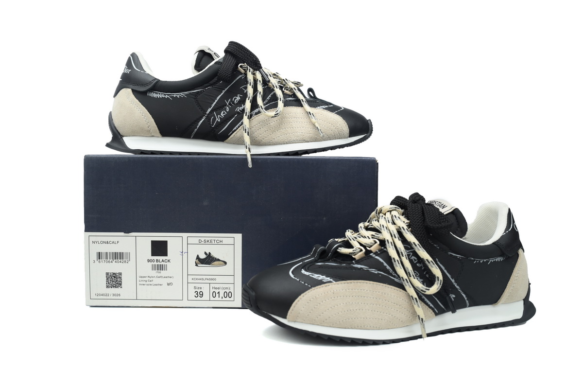 Dior D-Sketch Sneaker Black Nylon And Calfskin KCK427MPA_S900