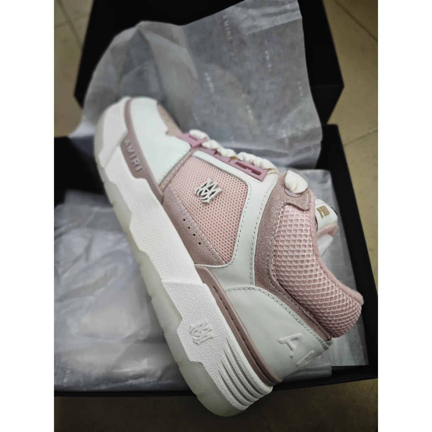 AMIRI Rose Pink White