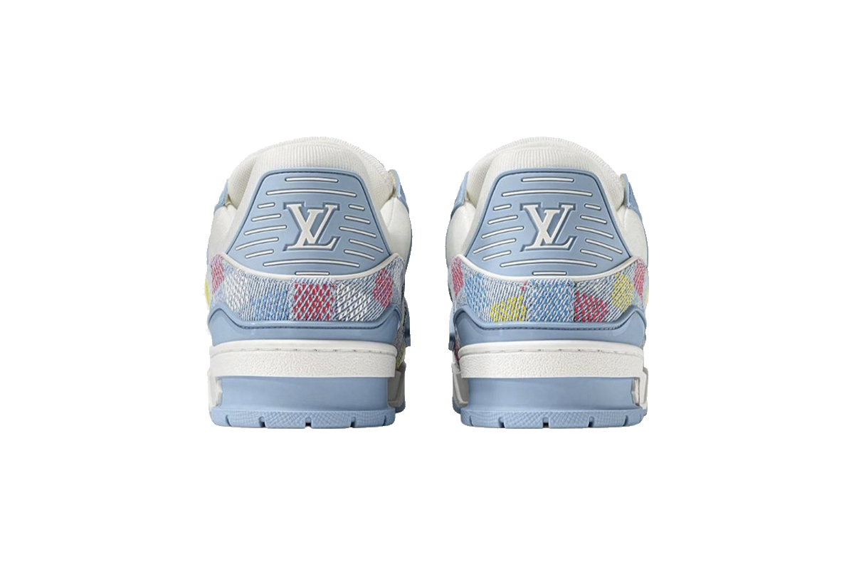 Louis Vuitton Trainer Denim Demier Multicolor Light Blue Grid 1AHCYN