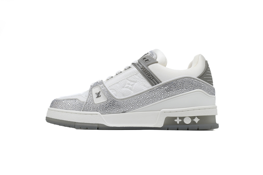Louis Vuitton Trainer Grey White Swarovski