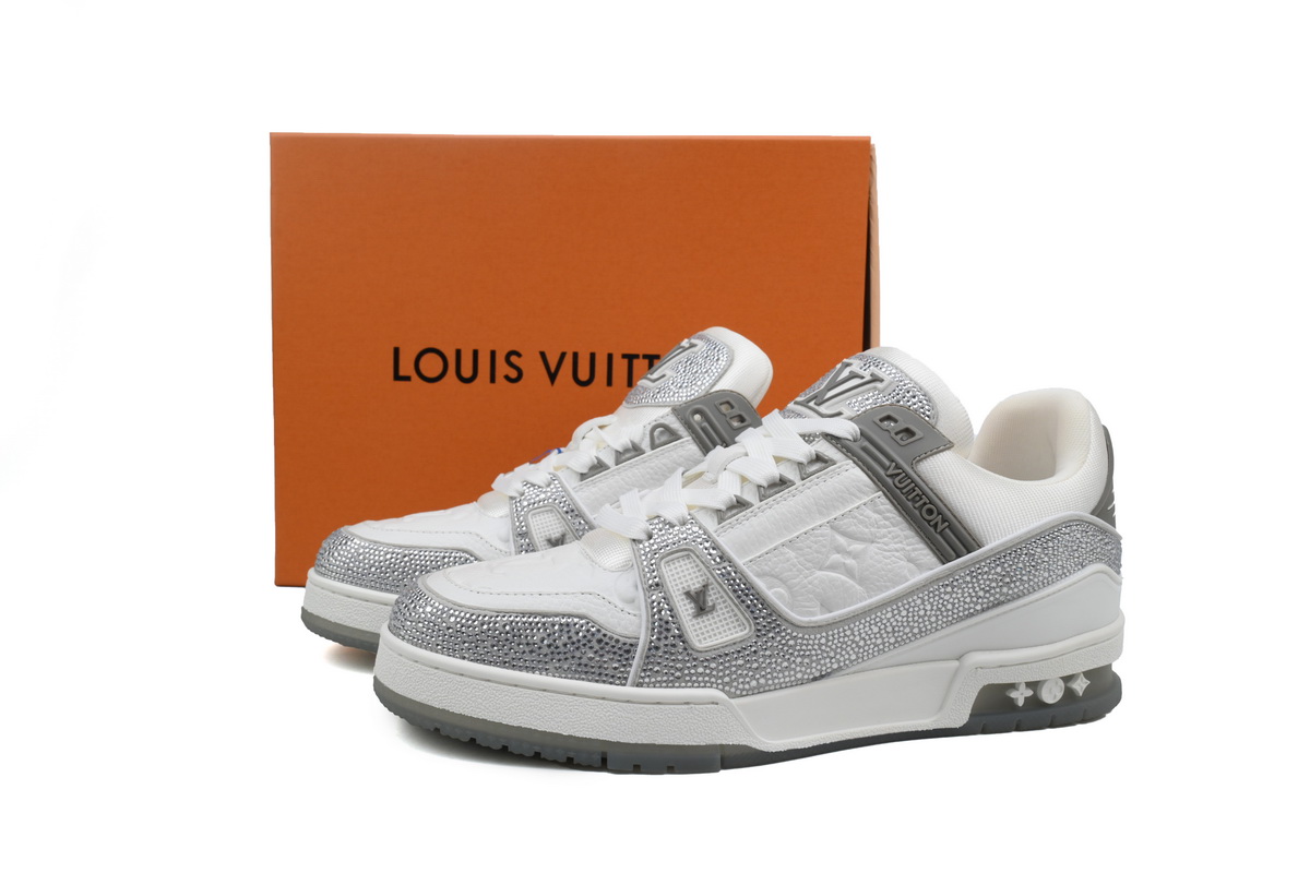 Louis Vuitton Trainer Grey White Swarovski