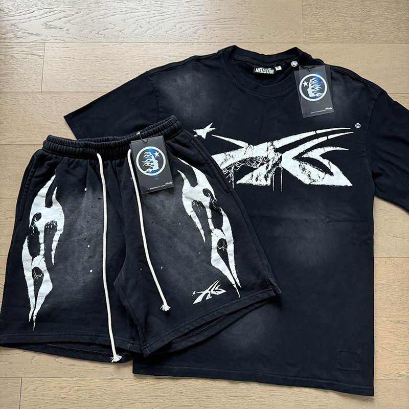 Hellstar Set Tshirts Shorts Black 2637794