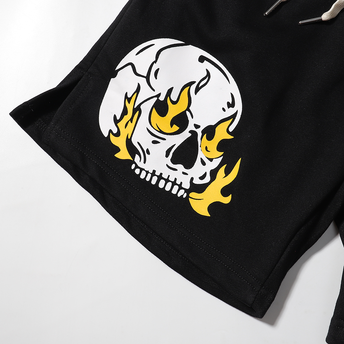 Hellstar Angry Skull Print Logo Black Shorts