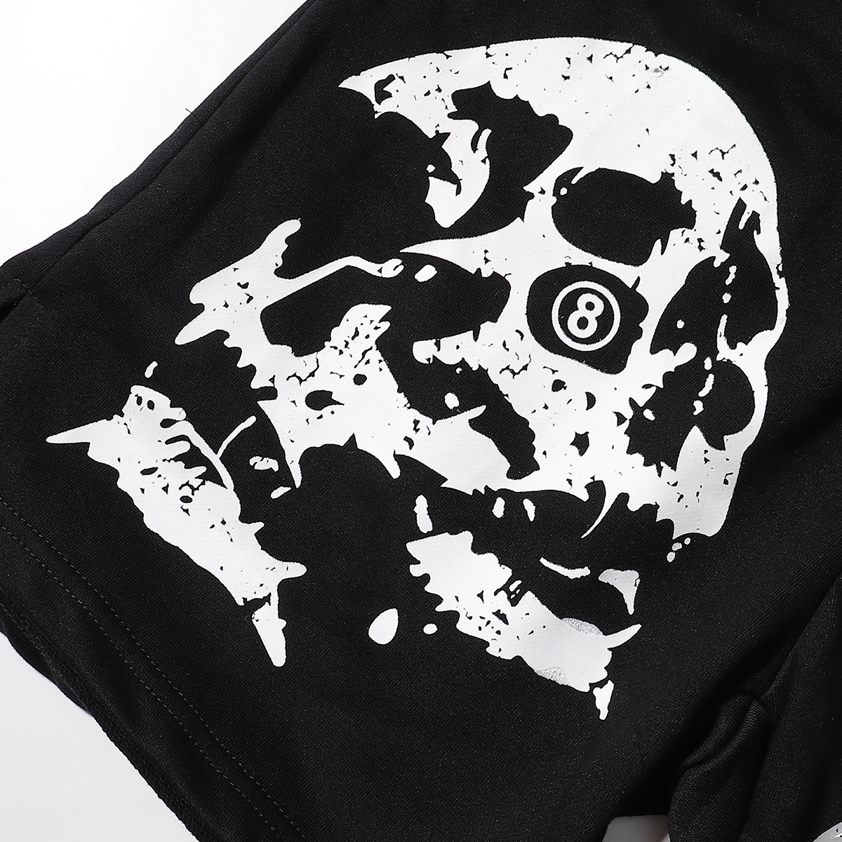 Hellstar Skull 8 Print Logo Black Shorts