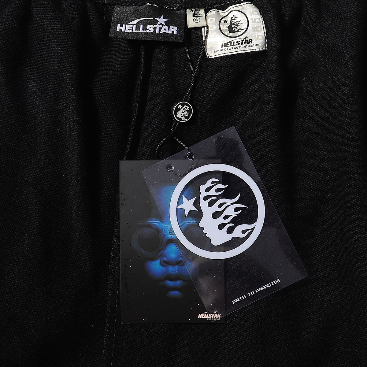 Hellstar Skull 8 Print Logo Black Shorts