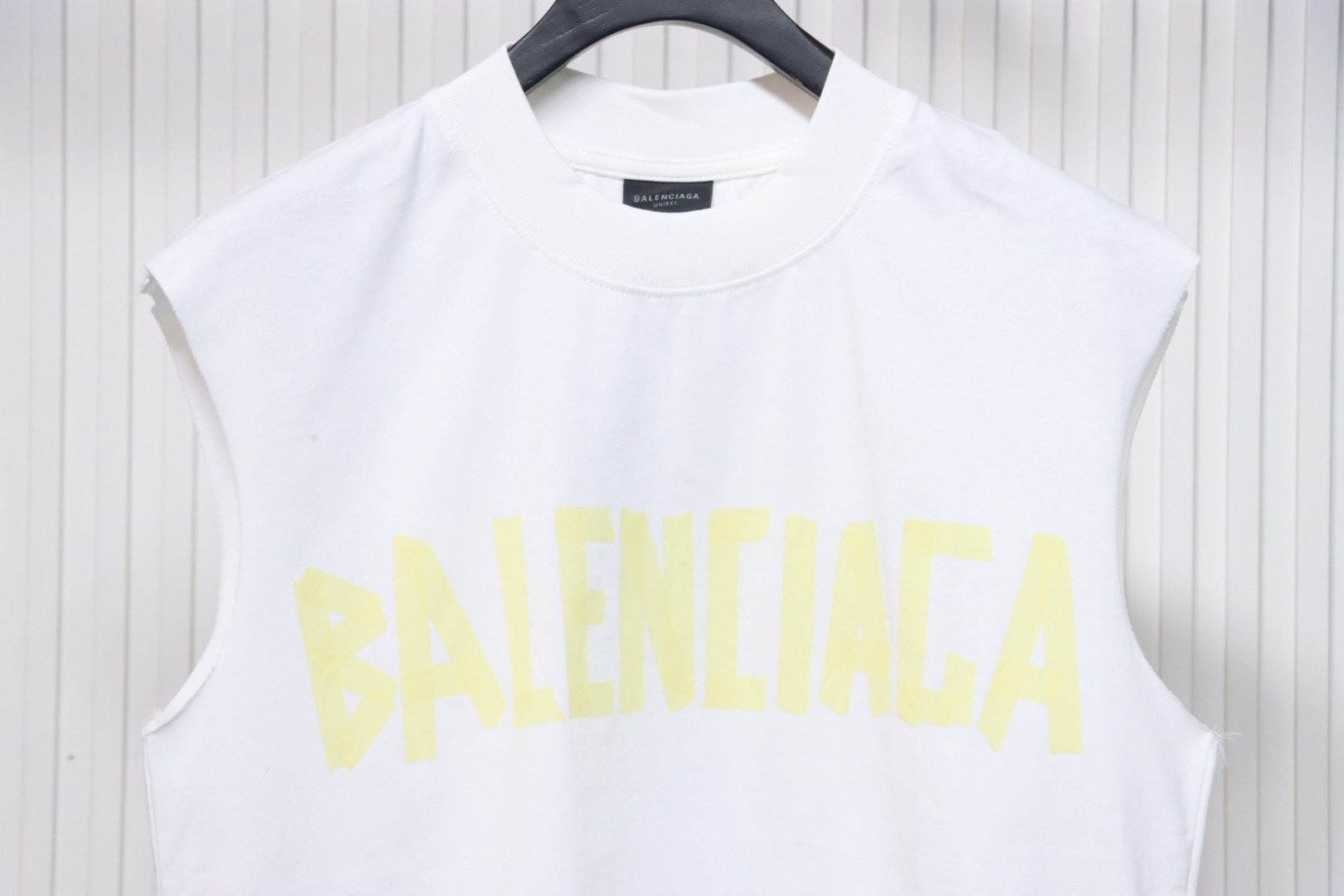 Balenciaga Logo Lettering Short Sleeve Vest White
