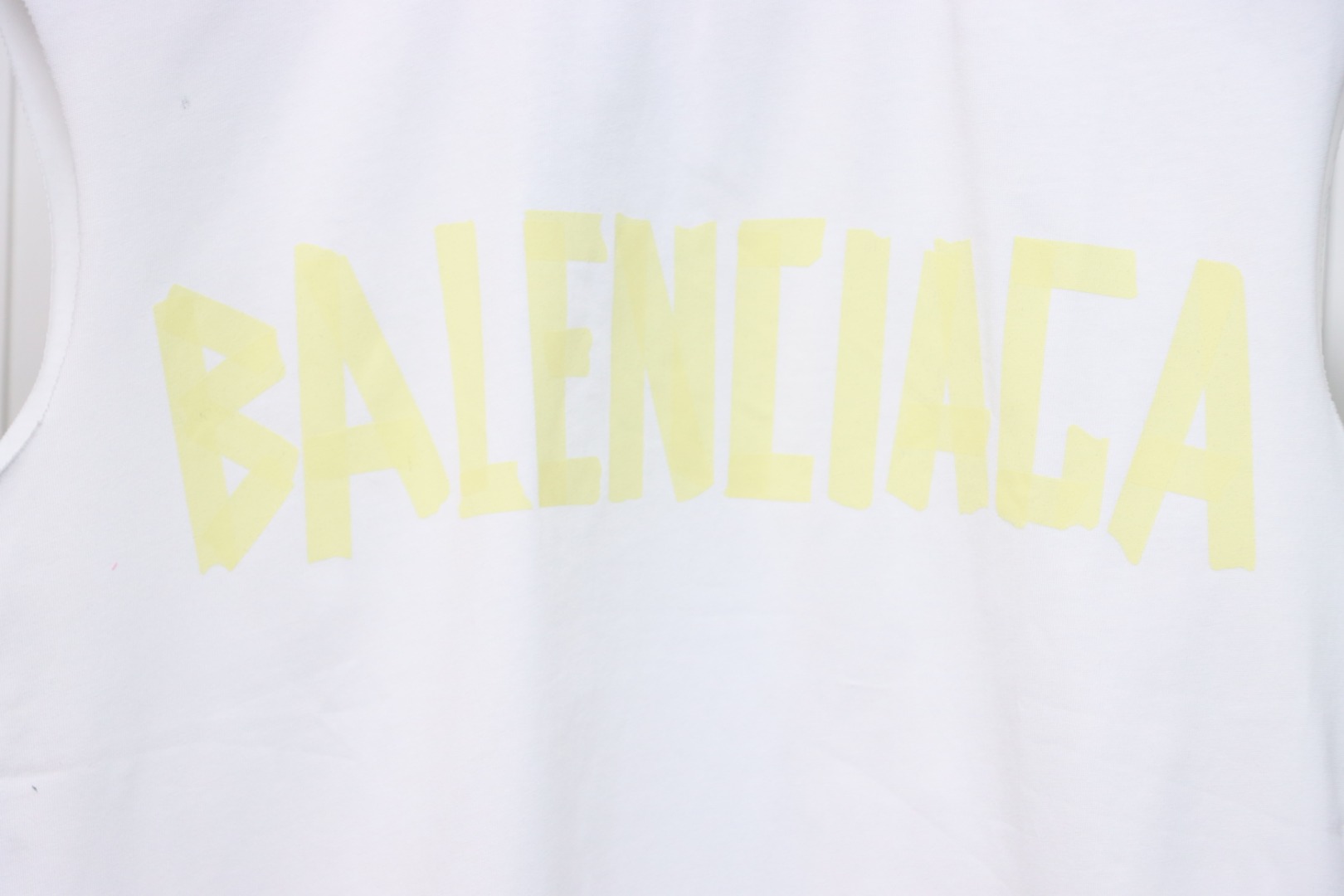 Balenciaga Logo Lettering Short Sleeve Vest White