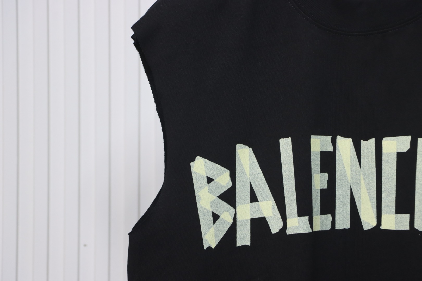 Balenciaga Logo Lettering Short Sleeve Vest Black