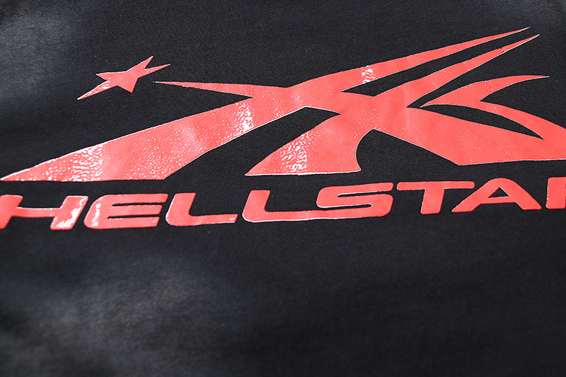 Hellstar Sport Logo Gel Black T-Shirt Red