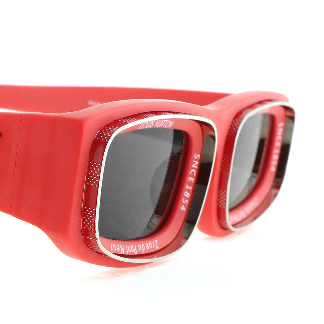 Louis Vuitton LV Super Vision Low Square Sunglasses Red Z2388E