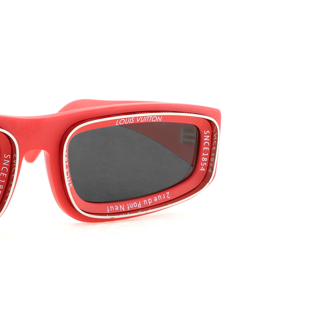 Louis Vuitton LV Super Vision Low Square Sunglasses Red Z2388E