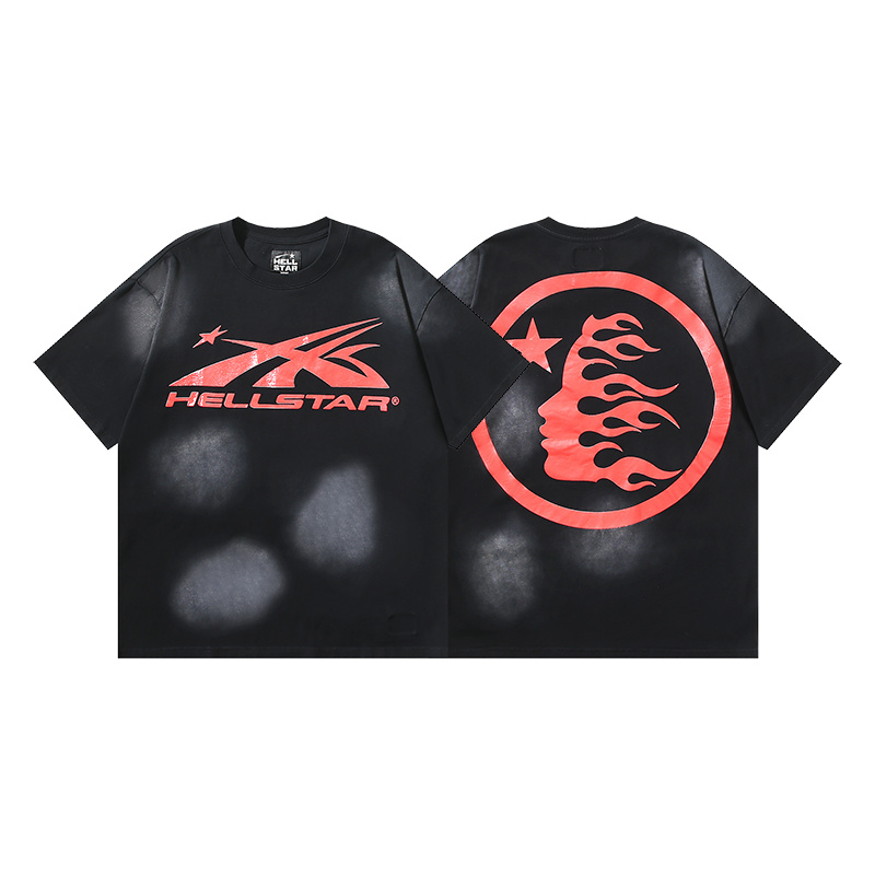Hellstar Sport Logo Gel Black T-Shirt Red