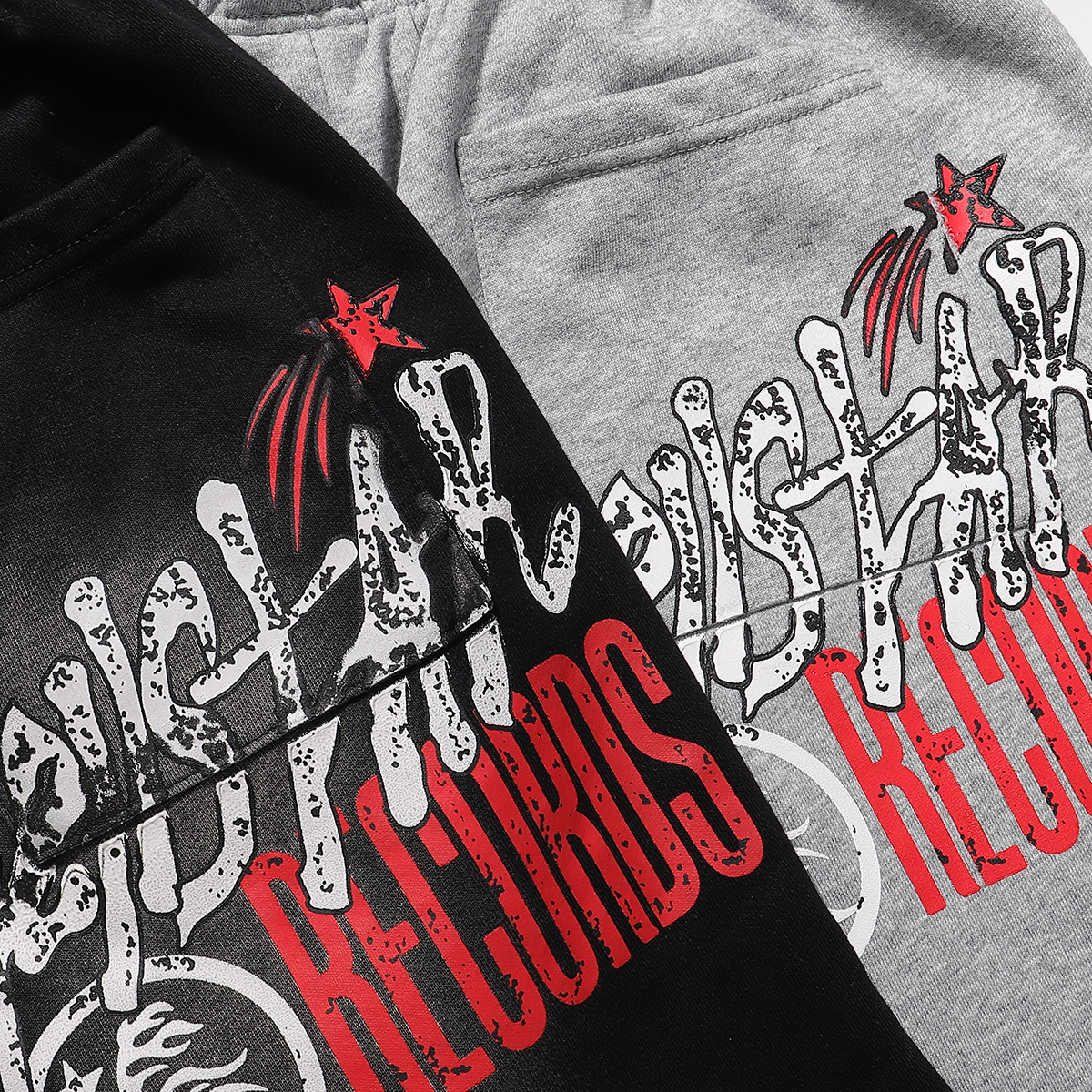 Hellstar Records Funny Smiley Face Shorts Black/Grey