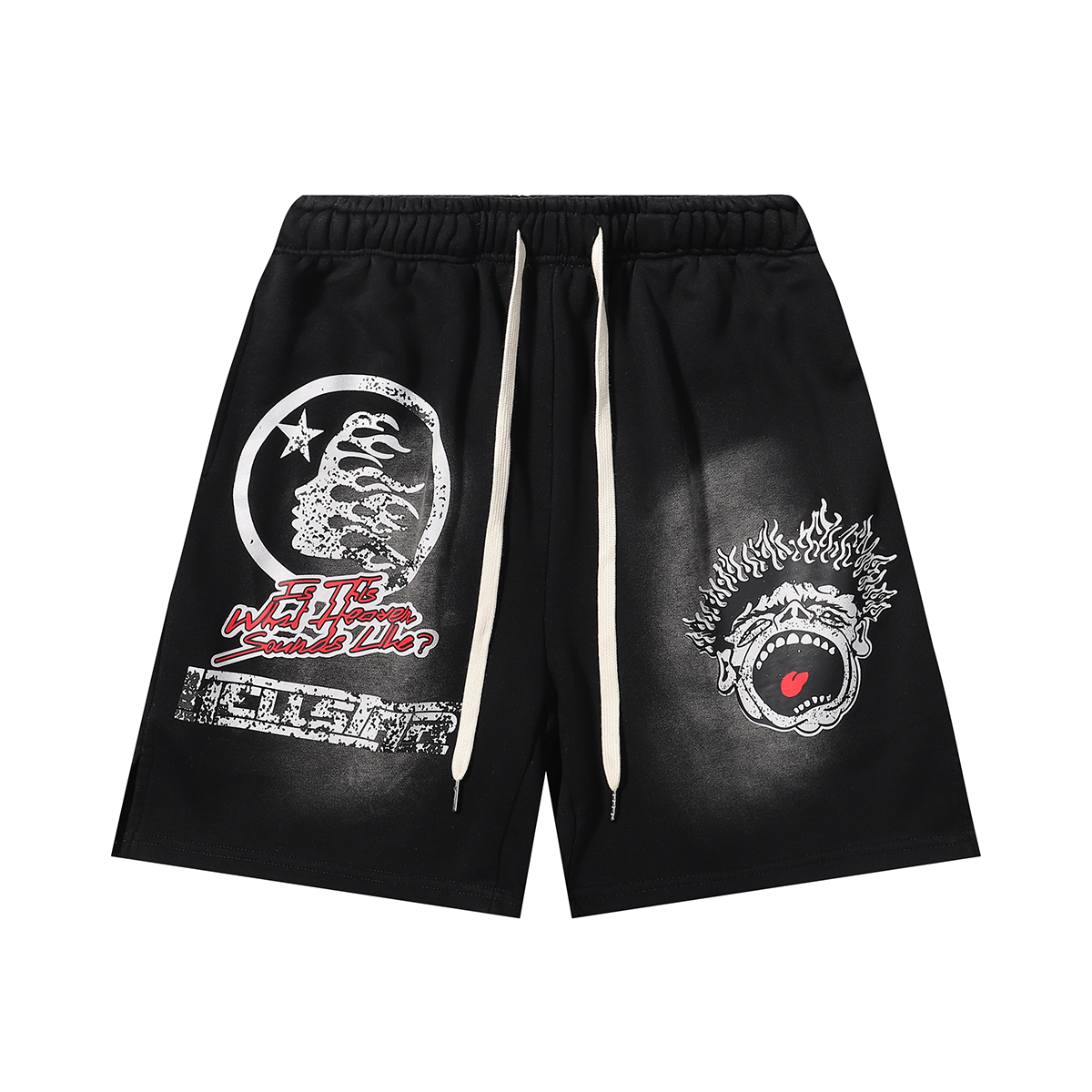 Hellstar Records Funny Smiley Face Shorts Black/Grey