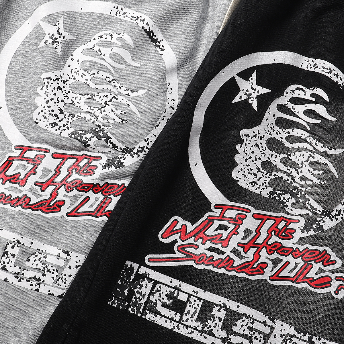 Hellstar Records Funny Smiley Face Shorts Black/Grey