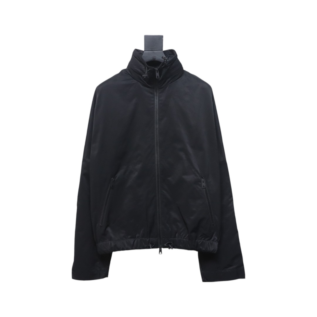 Bottega Veneta Contrasting Zipper Tech Nylon Jacket In Black
