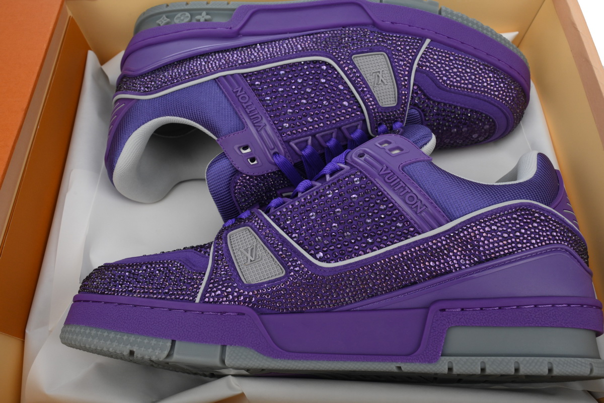 Louis Vuitton Trainer Purple Swarovksi Crystals 1ACR21
