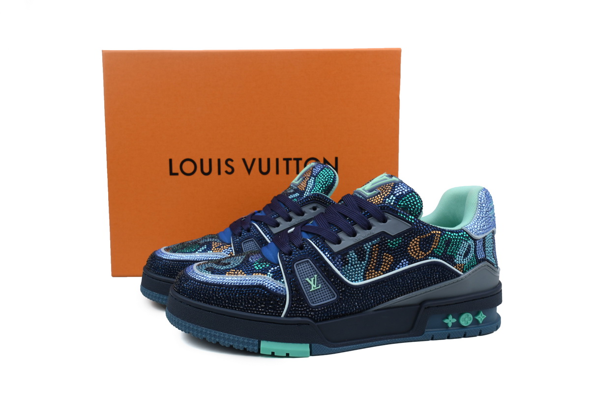Louis Vuitton Trainer Marine Navy Blue Crystal 1AARGM
