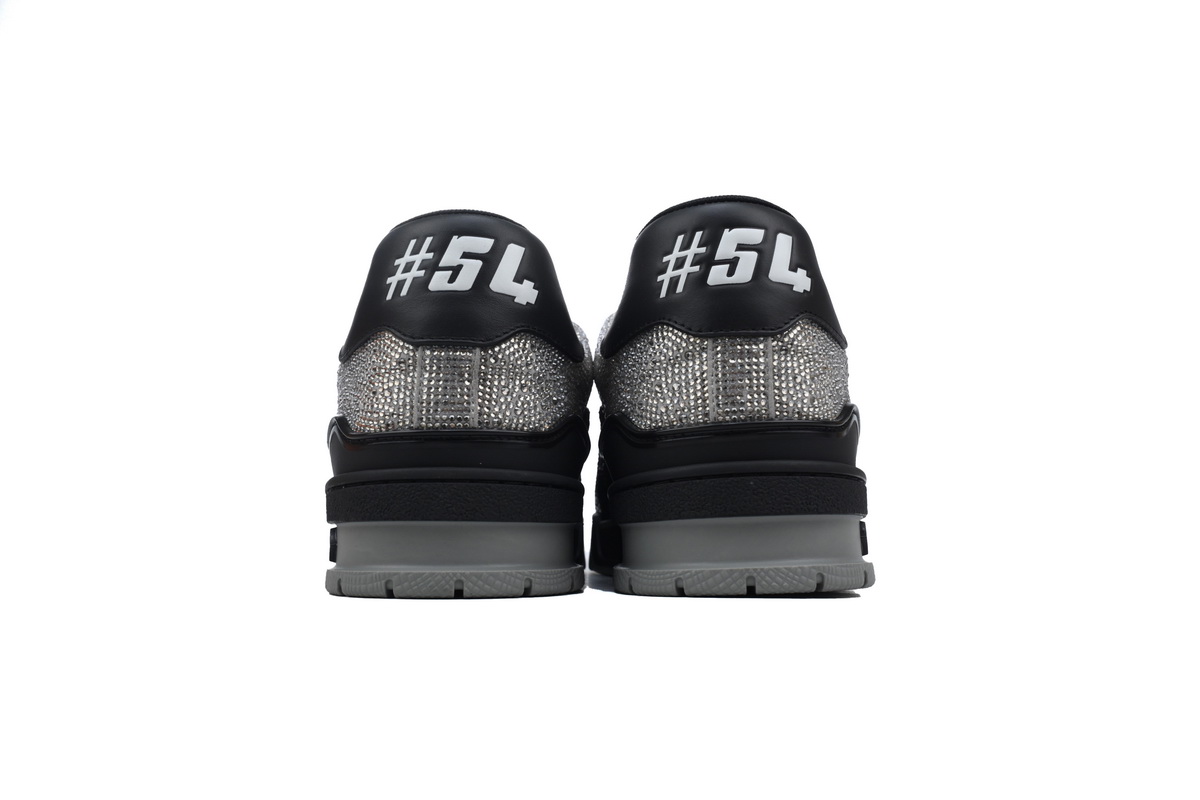 Louis Vuitton Trainer Black Silver Rhinestone
