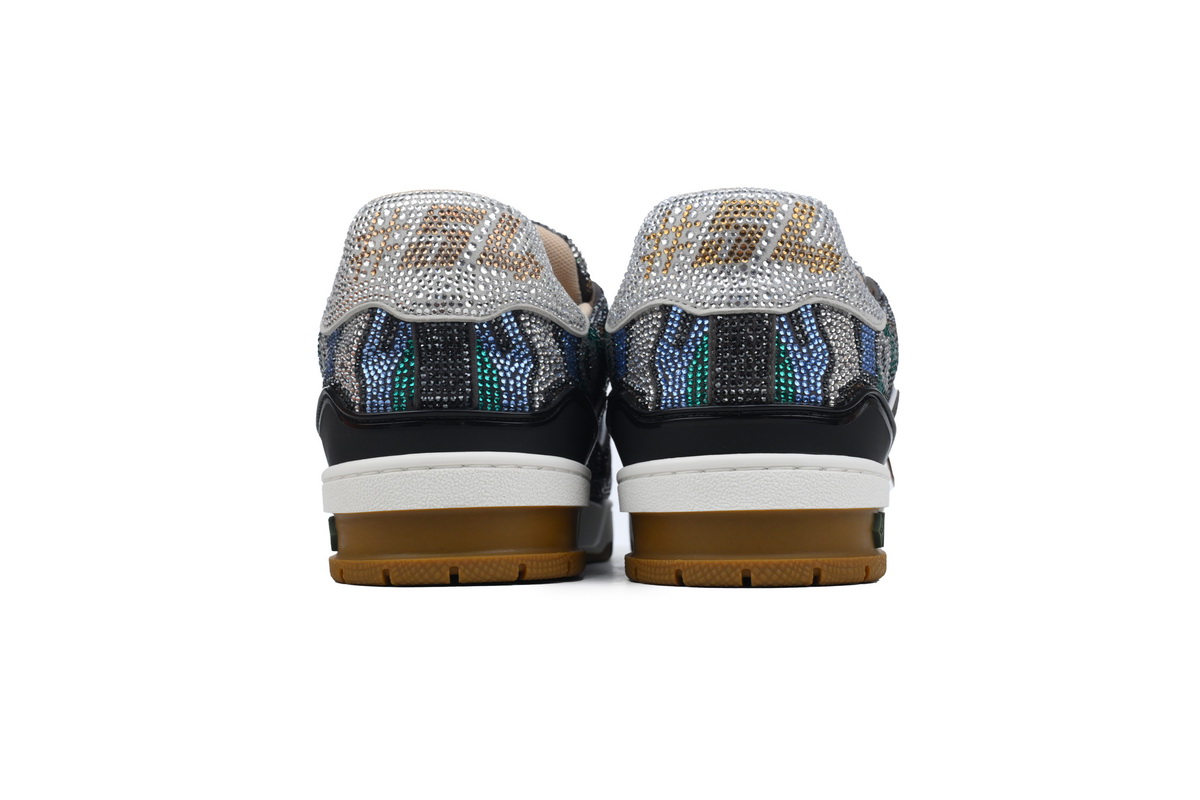 Louis Vuitton Trainer Khaki Camouflage Rhinestone